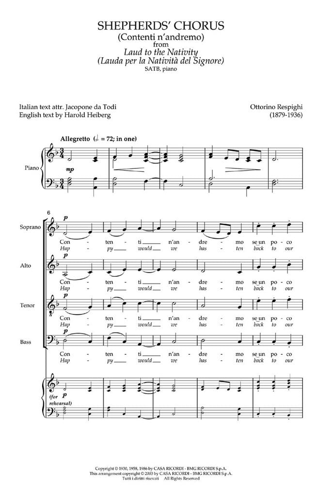 Shepherds Chorus from Laud to the Nativity